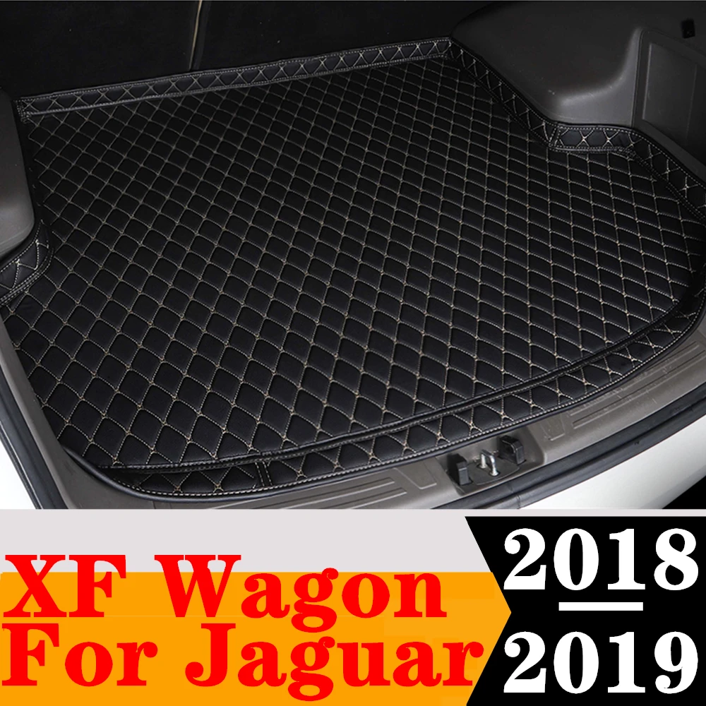 

Sinjayer Car Trunk Mat ALL Weather Auto Parts Tail Boot Luggage Pad Carpet High Side Cargo Liner For Jaguar XF Wagon 2018 2019
