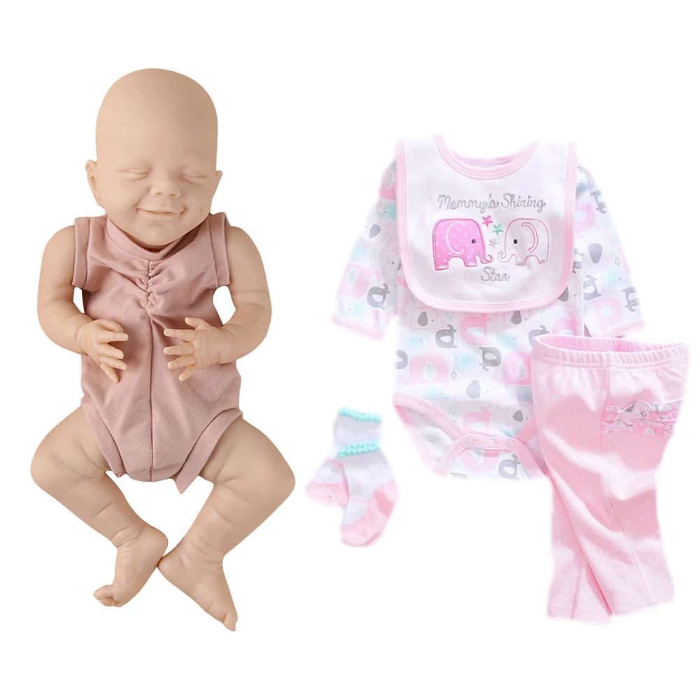 

Reborn doll Paris real touch unfinished doll parts DIY fresh color Newborn Baby Unfinished Doll Clothes Set for 50-55cm doll