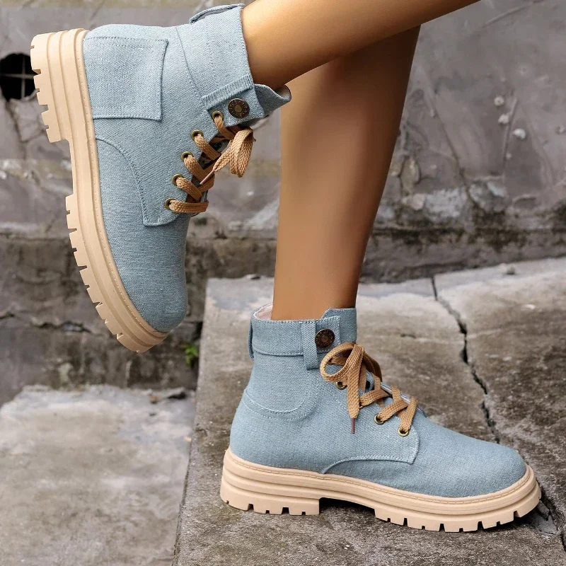 

Женские мотоциклетные ботинки, Нескользящие ботильоны с круглым носком, на квадратном каблуке, большой размер 42, 2023