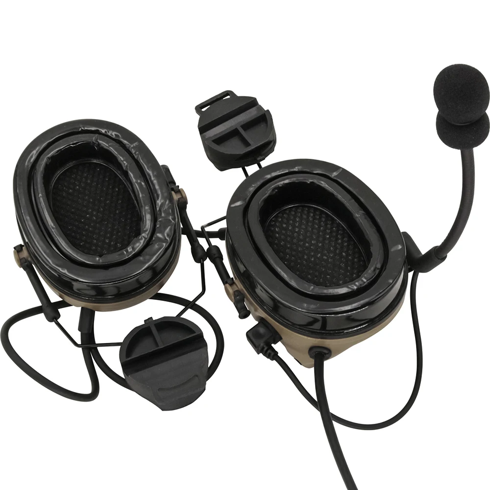 Tactical Military Headset COMTAC III Noise Reduction Pickup Airsoft Hunting shooting Headphone for Ops Helmet ARC Rail &U94ptt