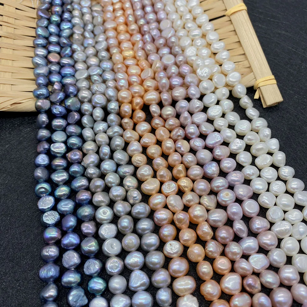 Natural Freshwater Pearl Purple Rice Bead A Grade Horizontal Hole Double Sided Light Pendant Fashion Ladies Necklace DIY Jewelry