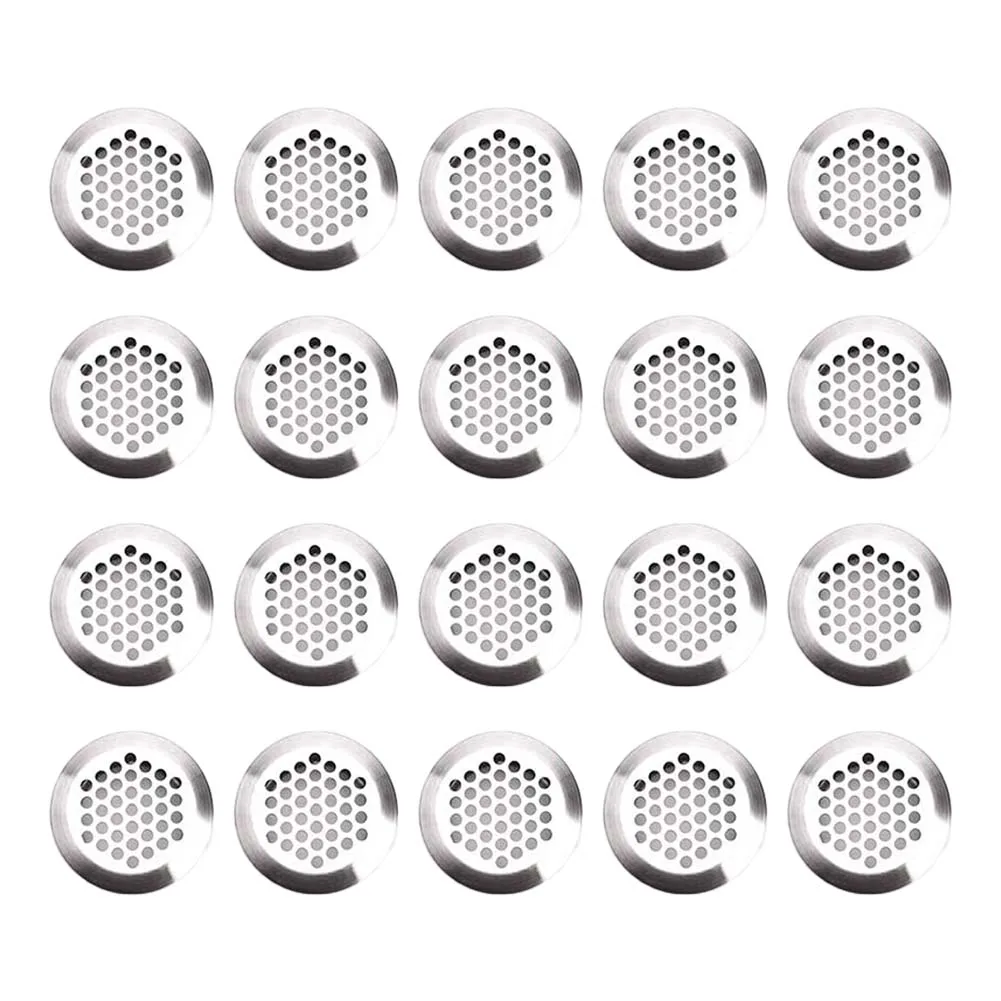 

20pcs Stainless Steel Vents Ventilation Shutters Circular Mesh Vents for Kitchen Cabinets Bathroom Cabinets Wardrobes 53mm