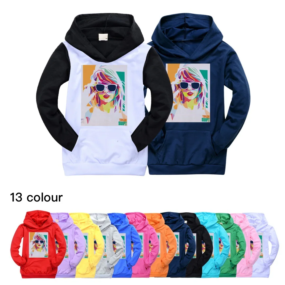 

Taylor The Eras Tour Sports Hoodies Pullover Girls Fashion Sweatshirt Autumn and Spring Clothing Boys Jogging Anime Top 2-16Y