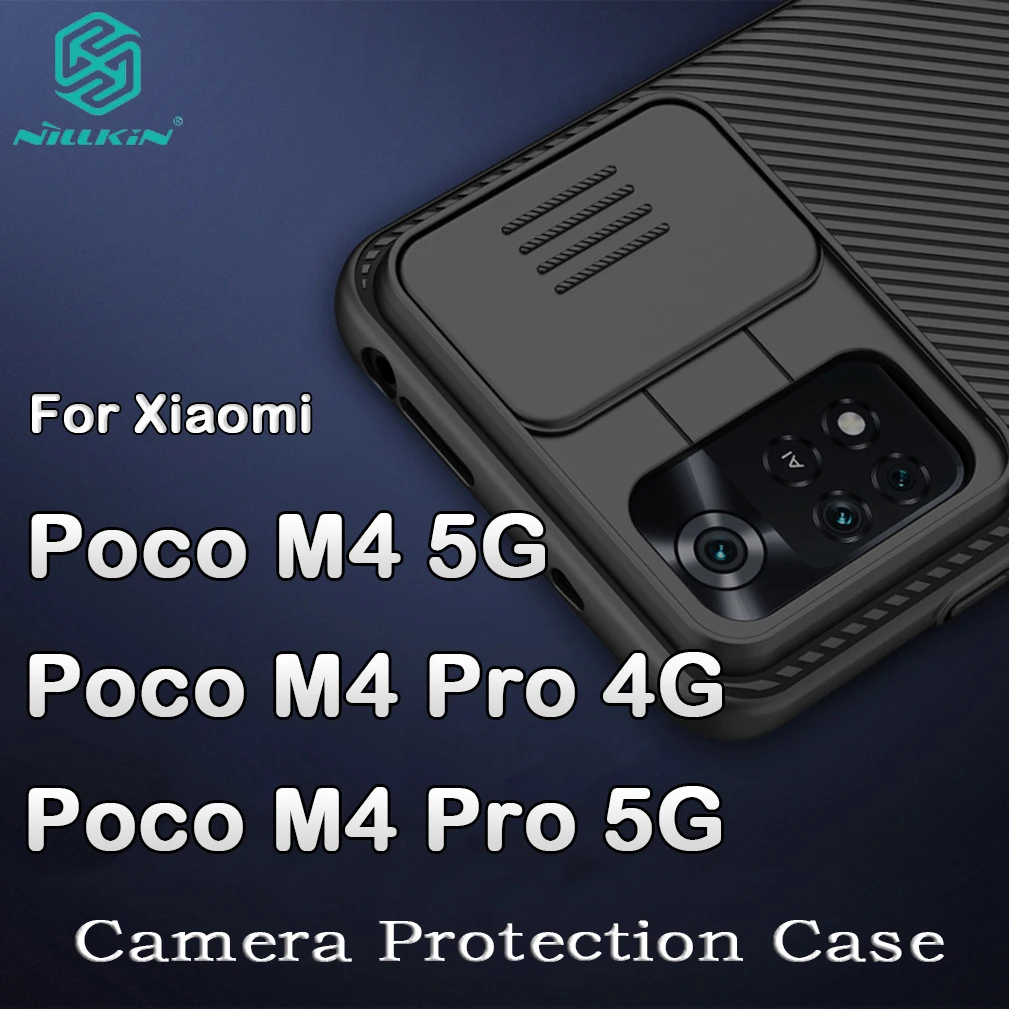 

For Xiaomi Poco M4 Pro 4G Case NILLKIN CamShield Slide Lens Protection Shell Matte Case For Xiaomi Poco M4 Pro Poco M4 5G Cover