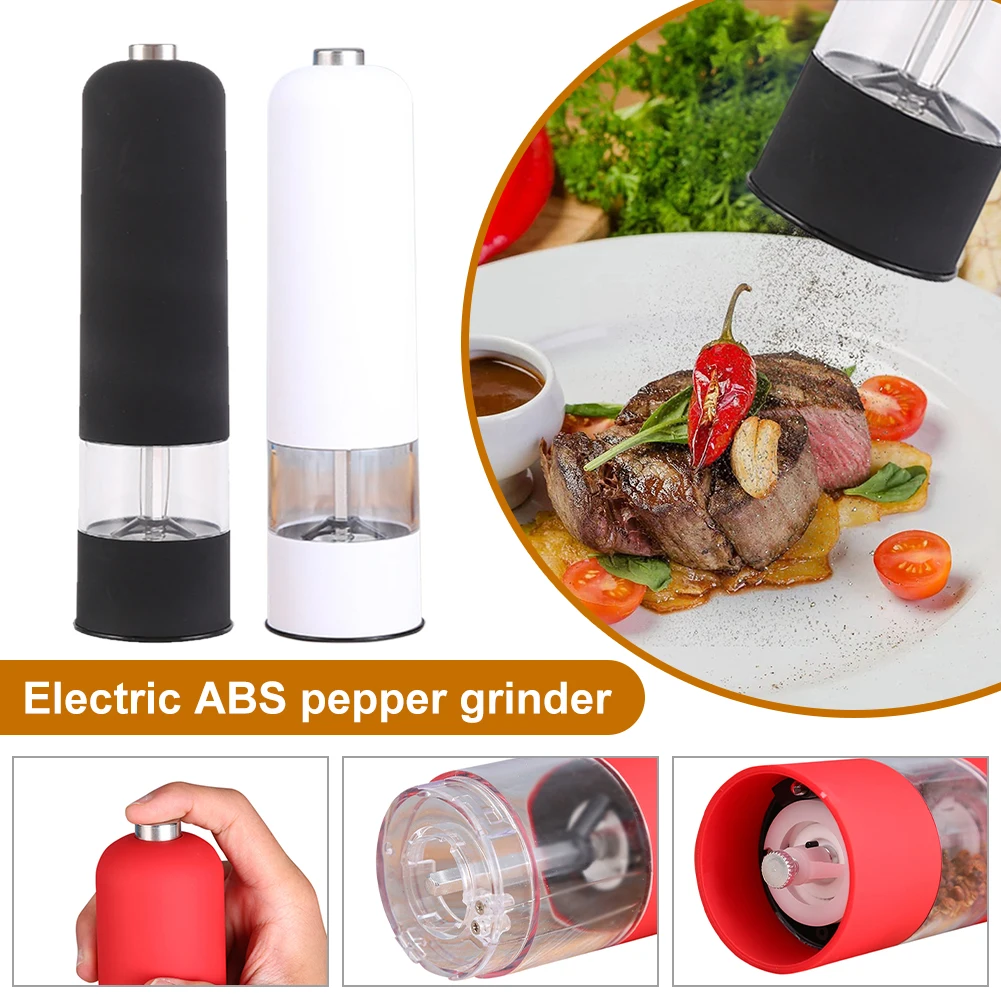 

Electric Pepper and Salt Grinder Automatic Pepper Mill Ceramic Burr Battery Operated for Home Restaurant Kitchen Tool Seasoning