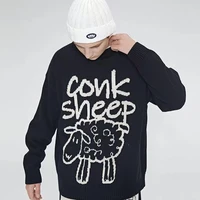 hand painted sheep sweater male couple sweater coat pd