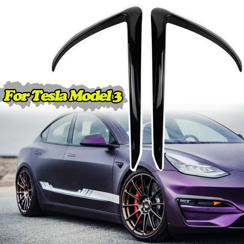

Переднее лезвие для Tesla Model 3 ABS углеродное волокно автомобильный Стайлинг Декор модификация передняя противотуманная фара спойлер лезвие с...