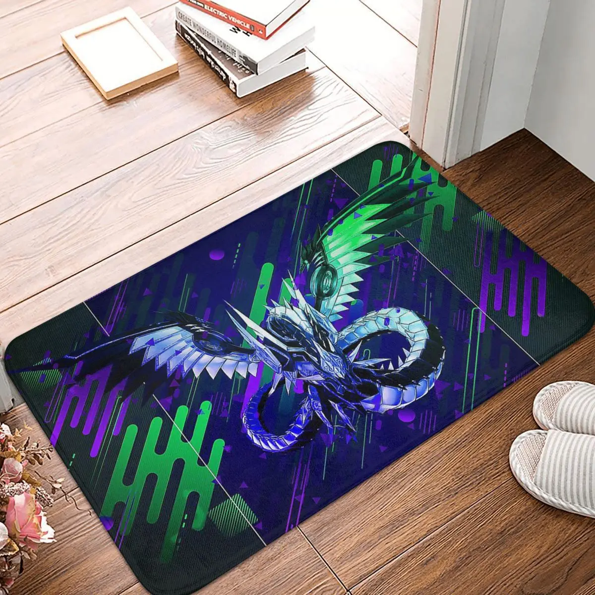 

Yugioh Duel Monsters Bathroom Mat Cyber Dragon Infinity Doormat Kitchen Carpet Outdoor Rug Home Decoration