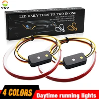 2pcs drl car flexible led daytime running lights turn signal lamp headlight waterproof 30cm 45cm 60cm white red yellow bluea