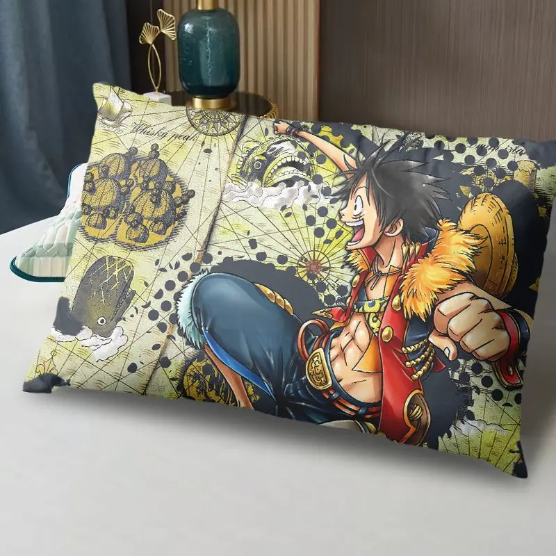 

One Piece Throw Pillow Luffy Zoro Cartoon Printing Siesta Sofa Office Cushions Hidden Zipper Home Decoration Dorm Throw Pillow