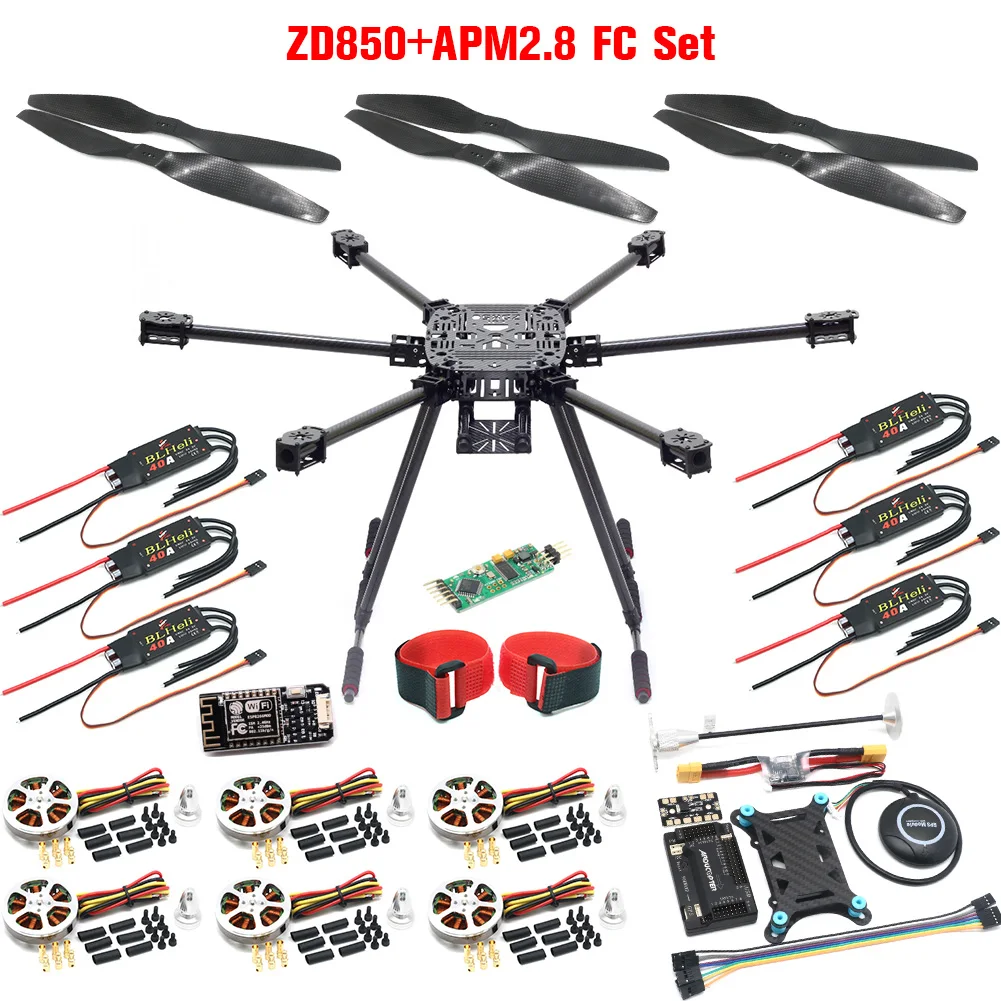 

ZD850 Full Carbon Fiber 850mm Frame APM2.8 / Pixhawk 2.4.8 Flight Comtrol 5010 360KV Motor BLHeli 40A Brushless ESC set