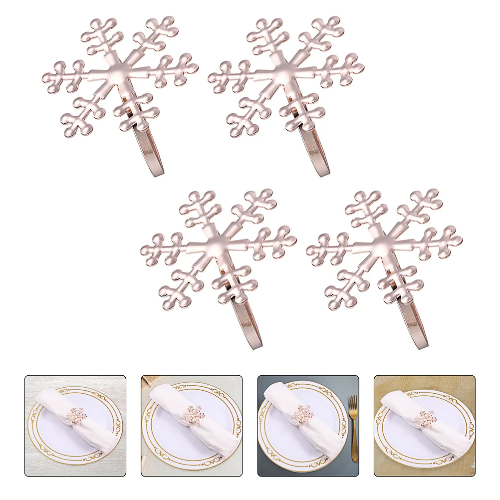 Рождественские кольца с пряжкой для салфеток в виде снежинок украшение 2024