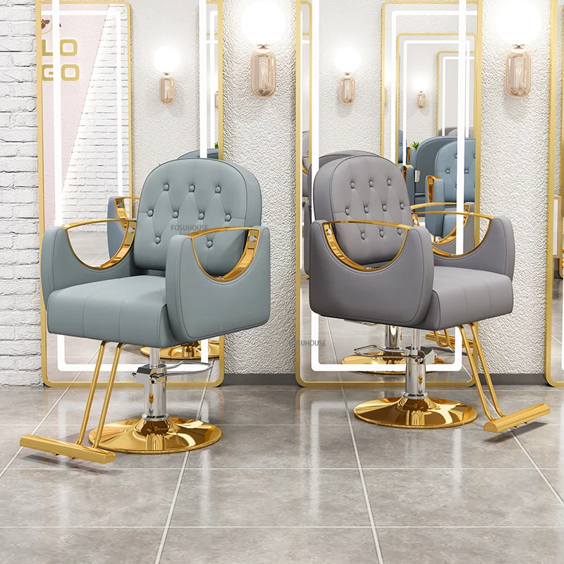 

Светильник Роскошные парикмахерские режущие стулья, Профессиональный парикмахерский стул, мебель для салона красоты, поворотный подъемник, стул для макияжа