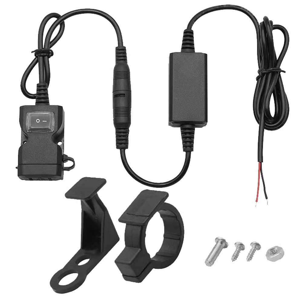 

Practical 9-24V Motorcycle Charger Socket ABS Power Adapter Moto Accessories With 132cm Wire Multi Protection Dual USB Port