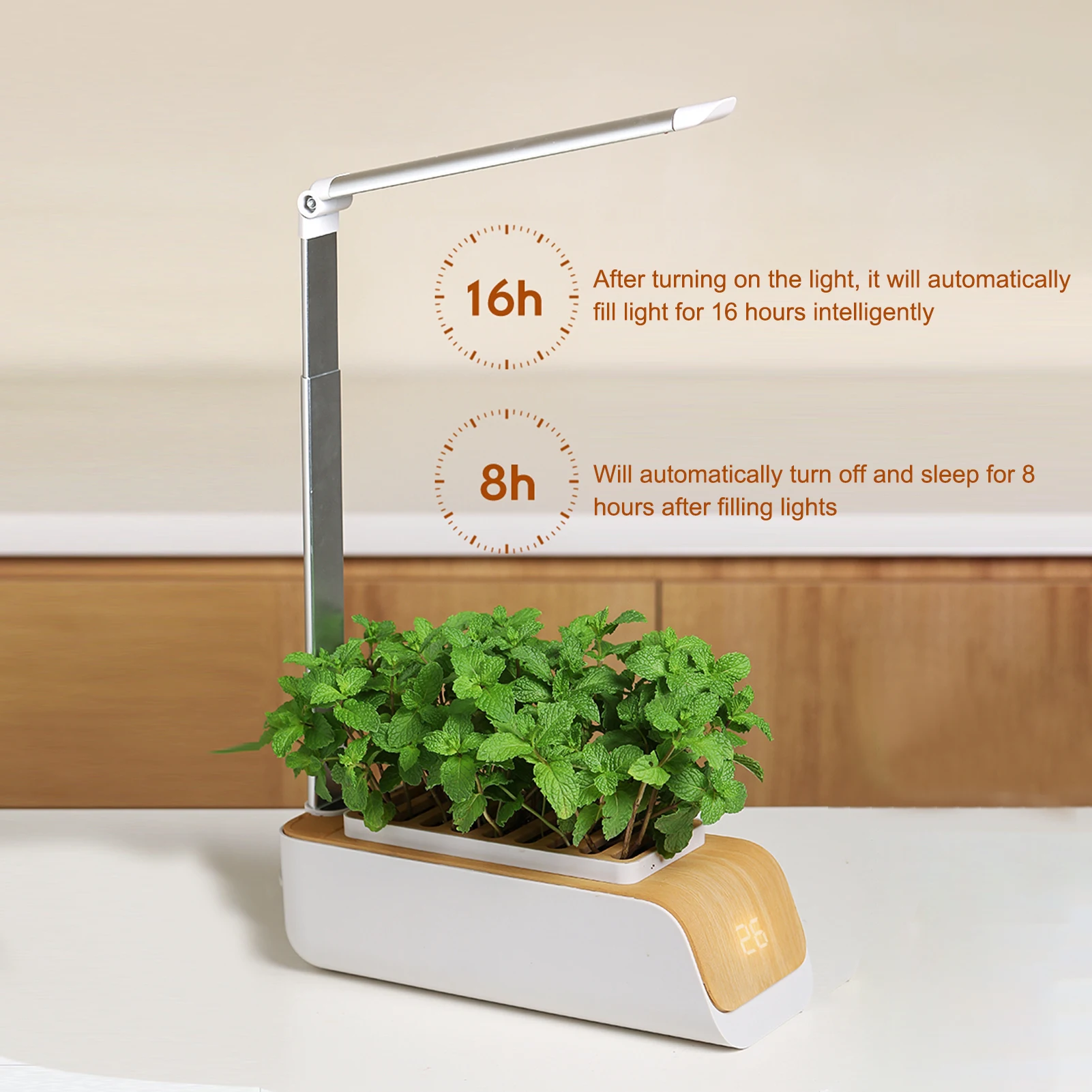 Garden Hydroponics Growing System Indoor Herb Garden Kit Automatic Timing LED Grow Lights Smart for Home Flower Pots