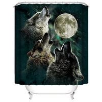 rustic grommet shower curtain snowfield cool wolf forest bath curtains decor pattern fabric bathroom bath curtains with hooks