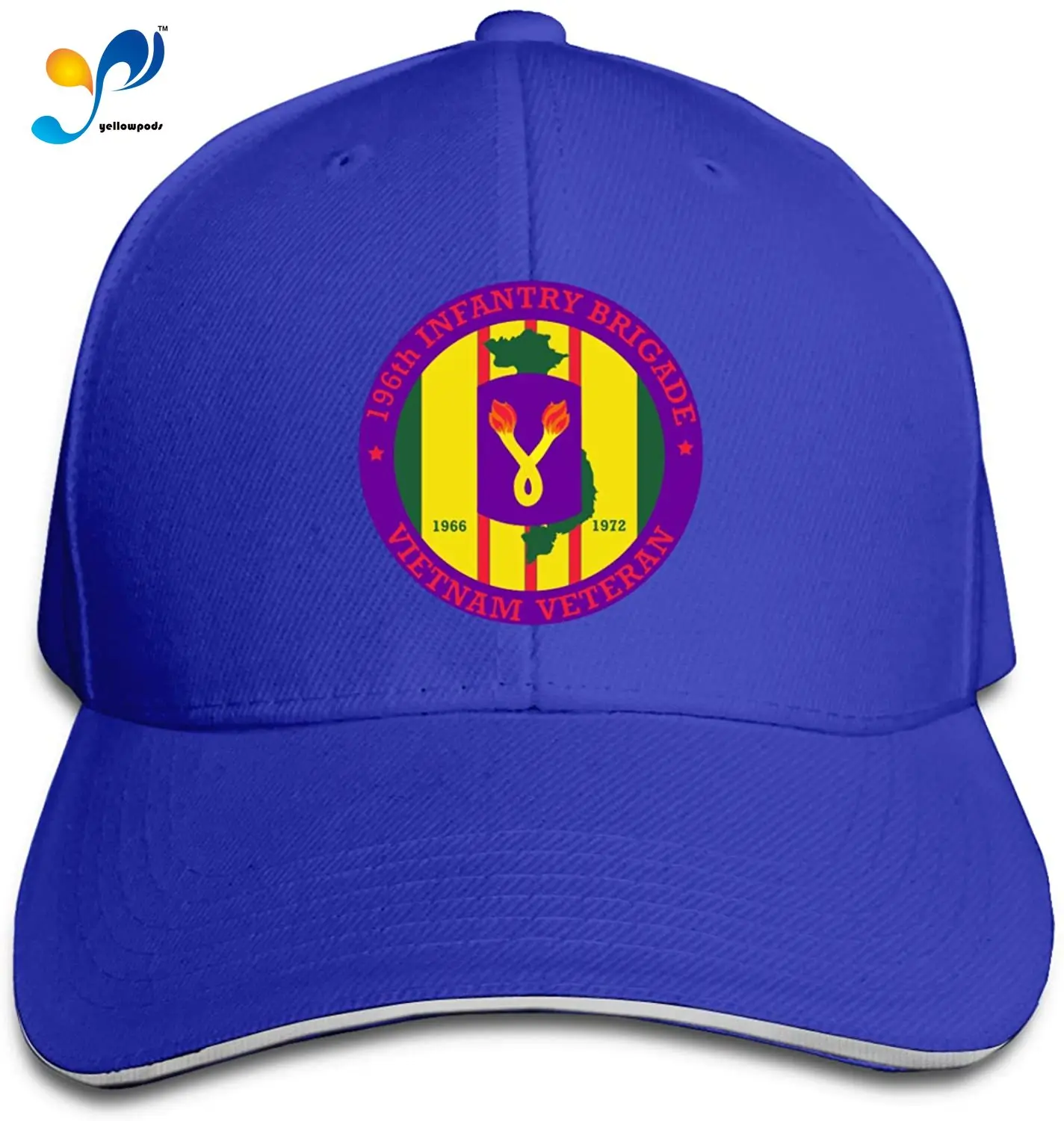 

196th Light Infantry Brigade Vietnam Veteran Sandwich Cap Men's Woman's Peak Cap Free Regulating