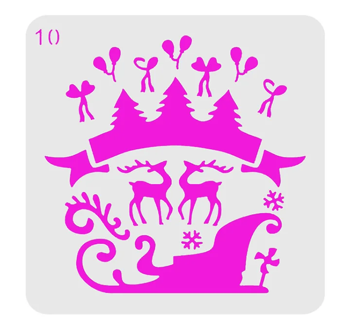 

13*13 Christmas Layering Stencils For Wall Painting Scrapbooking Album Decorative Paper Cards spray painting tools