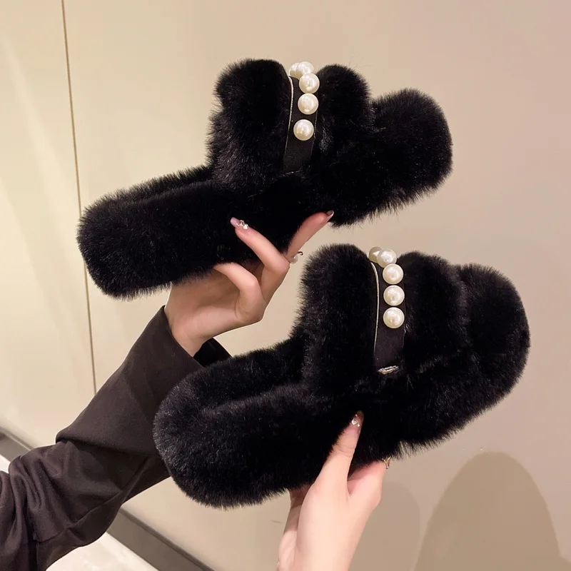 

Plush Cotton Shoes Women's Autumn/winter 2023 Style Snow Boots Thick-soled Peas Women Plus Velvet Cotton Shoes Slippers Women