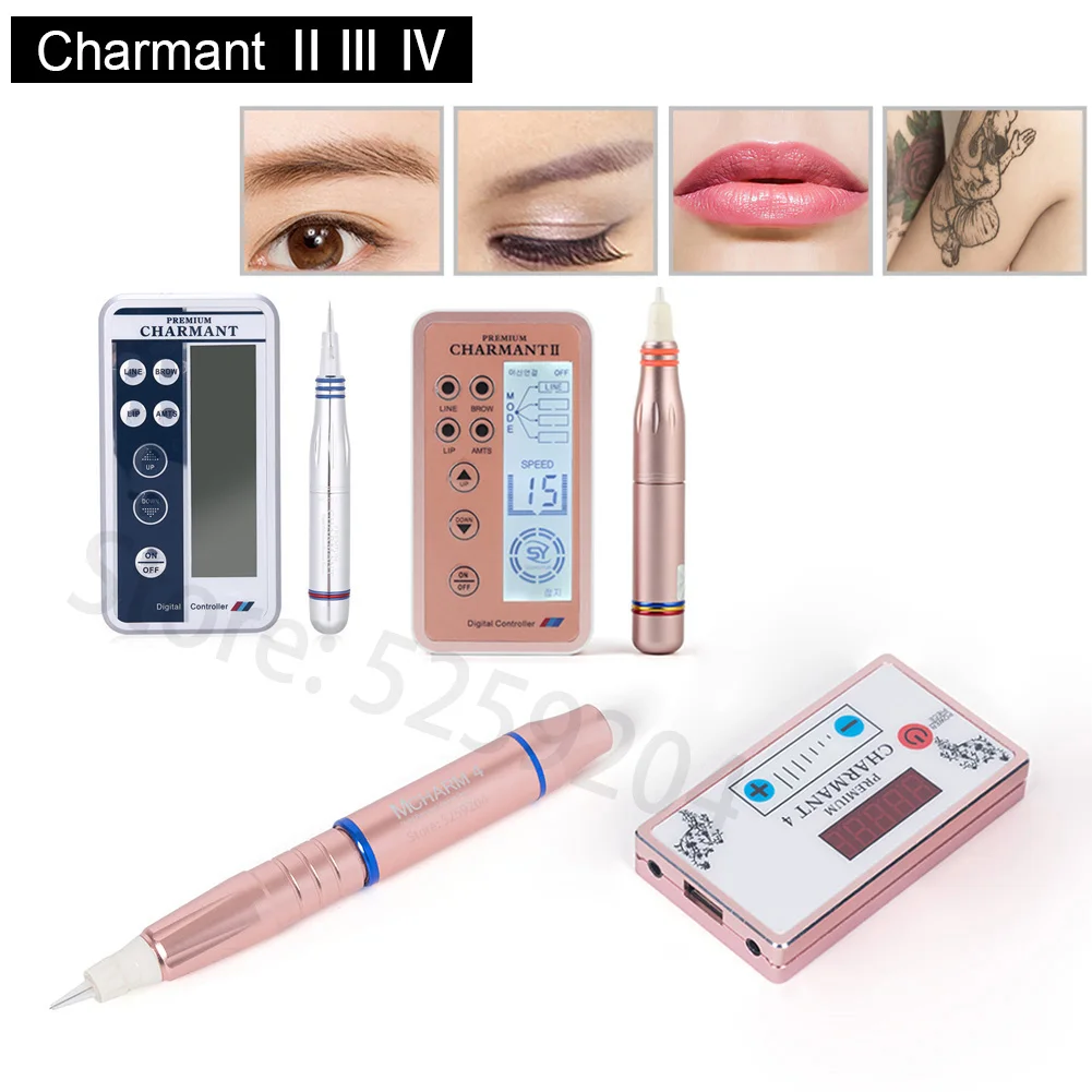 

3 Types Professional Charmant Machine Eyebrow Lip Eyeliner Tattoo Digital Pen Permanent Makeup Microblading Gun Body Art Supply