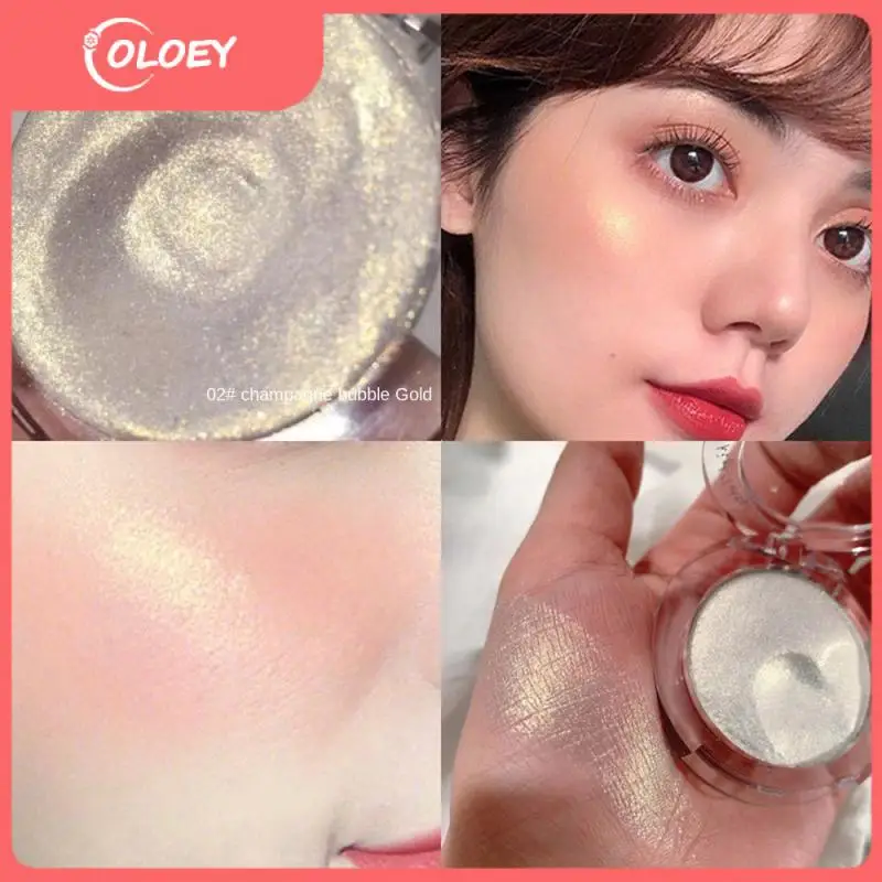 

Face Contour Shimmer Highlighter Palette Mashed Potatoes Texture High Gloss Powder Brighten Face 3 Color Face Body Highlight