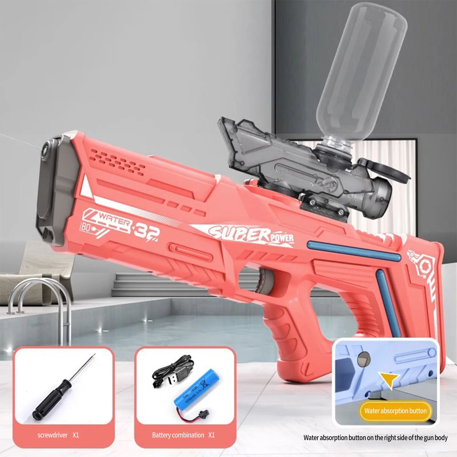 

Electric Water Gun Automatic Induction Water Absorbing Super Blaster Burst Watergun For Kids Summer Beach Water Amusement Toys