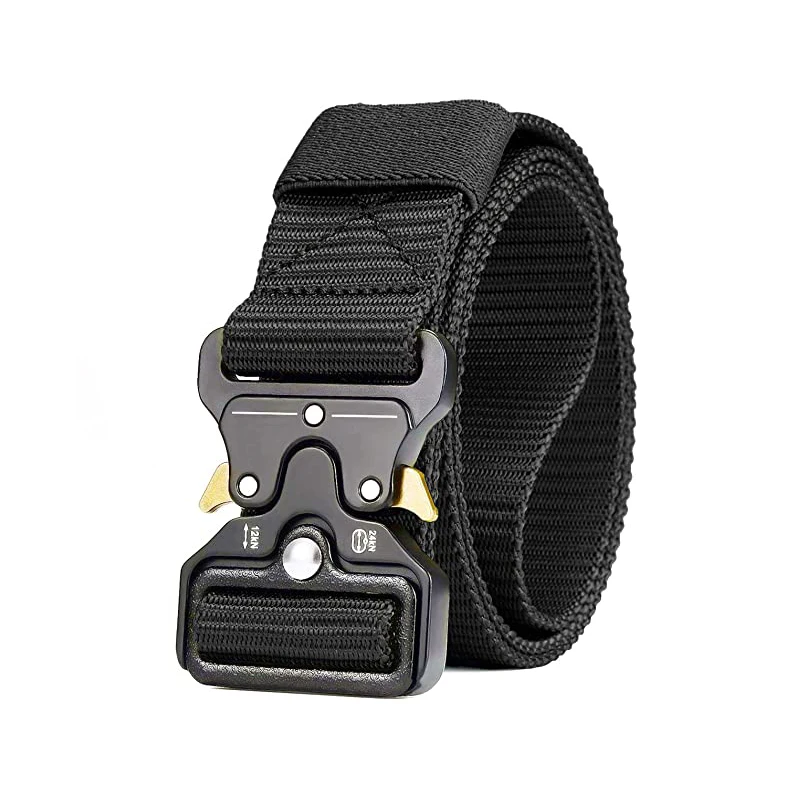 Genuine tactical belt quick release outdoor military belt soft real nylon sports accessories men and women black belt images - 6