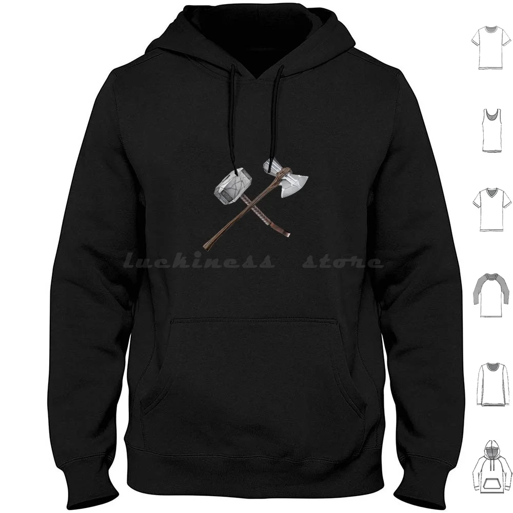 

Love And Thunder, крутой тренд Mjolnir и Stormbreaker дизайн толстовки с длинным рукавом Love And Thunder