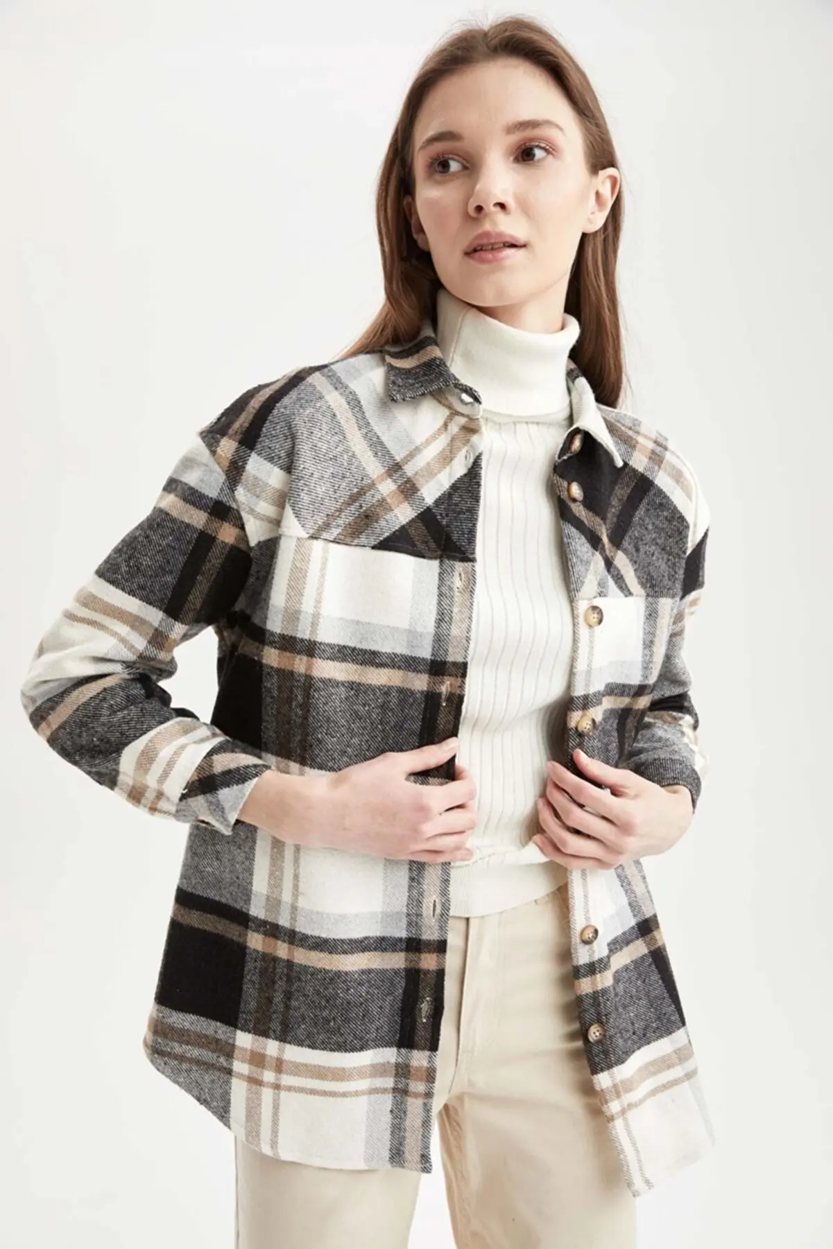 

Regular Fit Plaid patterns Long Sleeve Pregnant women Shirt Pretty and Cheap women's Shirts 241997420