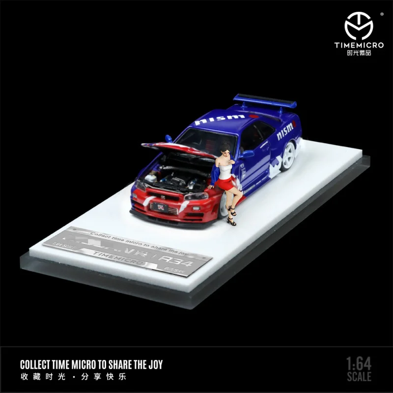 **Предпродажа** TimeMicro 1/64 GTR34 Желтая черная и красная синяя гоночная живопись