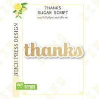 new thanks sugar script hot foil plate and metal cutting die diary decoration embossing template diy greeting card handmade