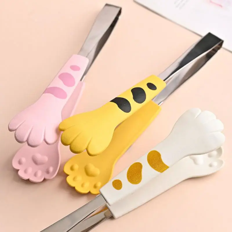 Stainless Steel Ice Cube Clip Japanese Cat Paw Shape Sugar Tongs Food Bread Clips Kitchen Serving Tong Barware BBQ Gadgets