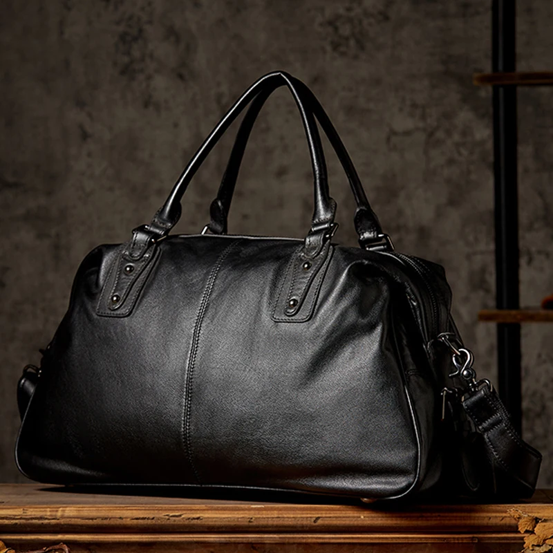 

AETOO Handmade leather travel bag men's large-capacity handbag travel travel shoulder messenger bag short-distance luggage bag