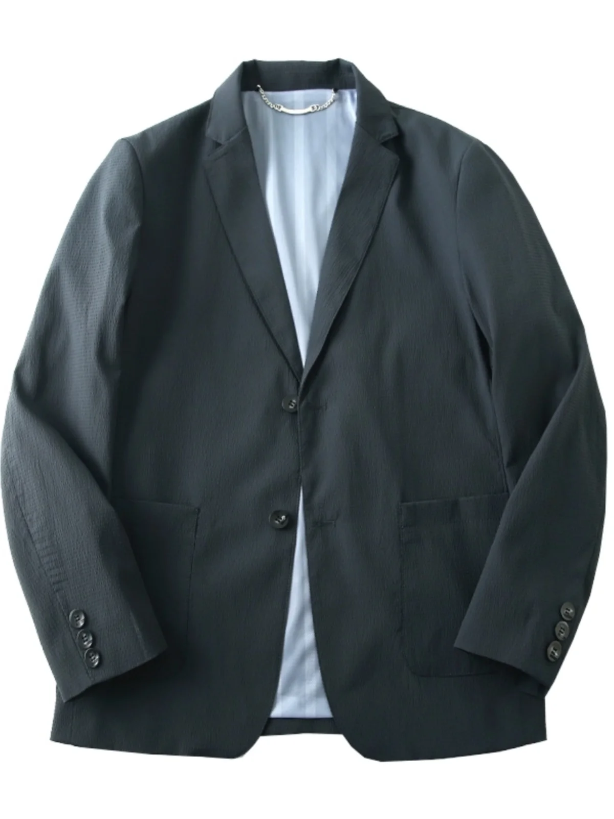 Seersucker весенне-осенний тонкий дышащий мужской одинарный однотонный простой