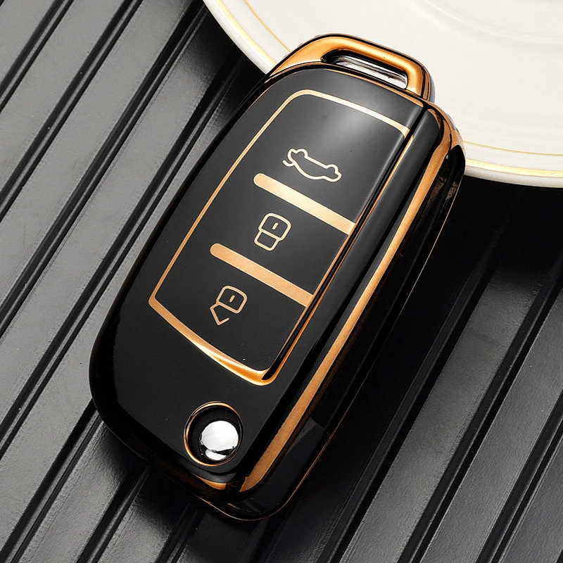 Модный мягкий чехол из ТПУ с 3 кнопками для автомобильного дистанционного ключа для Geely Emgrand EC7 EC8 GC6 EC715 EC718 Emgrand7 EU7