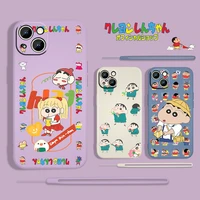 crayon shin chan cute anime for apple iphone 13 12 mini 11 pro xs max xr x 8 7 6s se plus liquid rope silicone phone case fundas