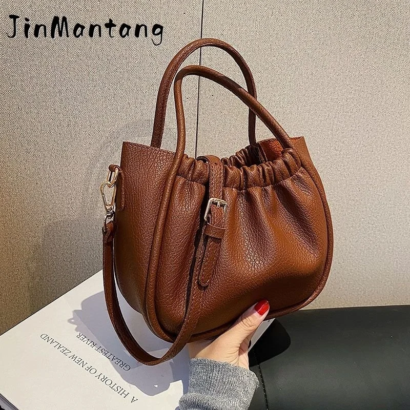 

Сумки через плечо для женщин, новинка зимы 2023, простые женские маленькие кожаные сумки с короткой ручкой