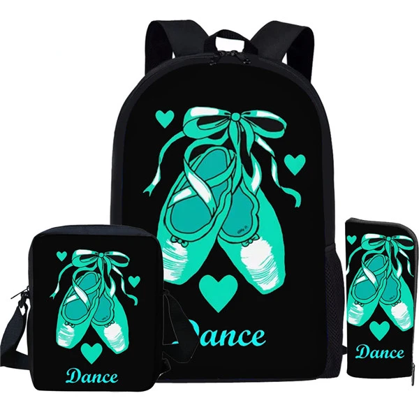 

Harajuku Cool Dance Ballet Shoe Dancer 3pcs/Set Backpack 3D Print School Student Bookbag Laptop Daypack Shoulder Bag Pencil Case