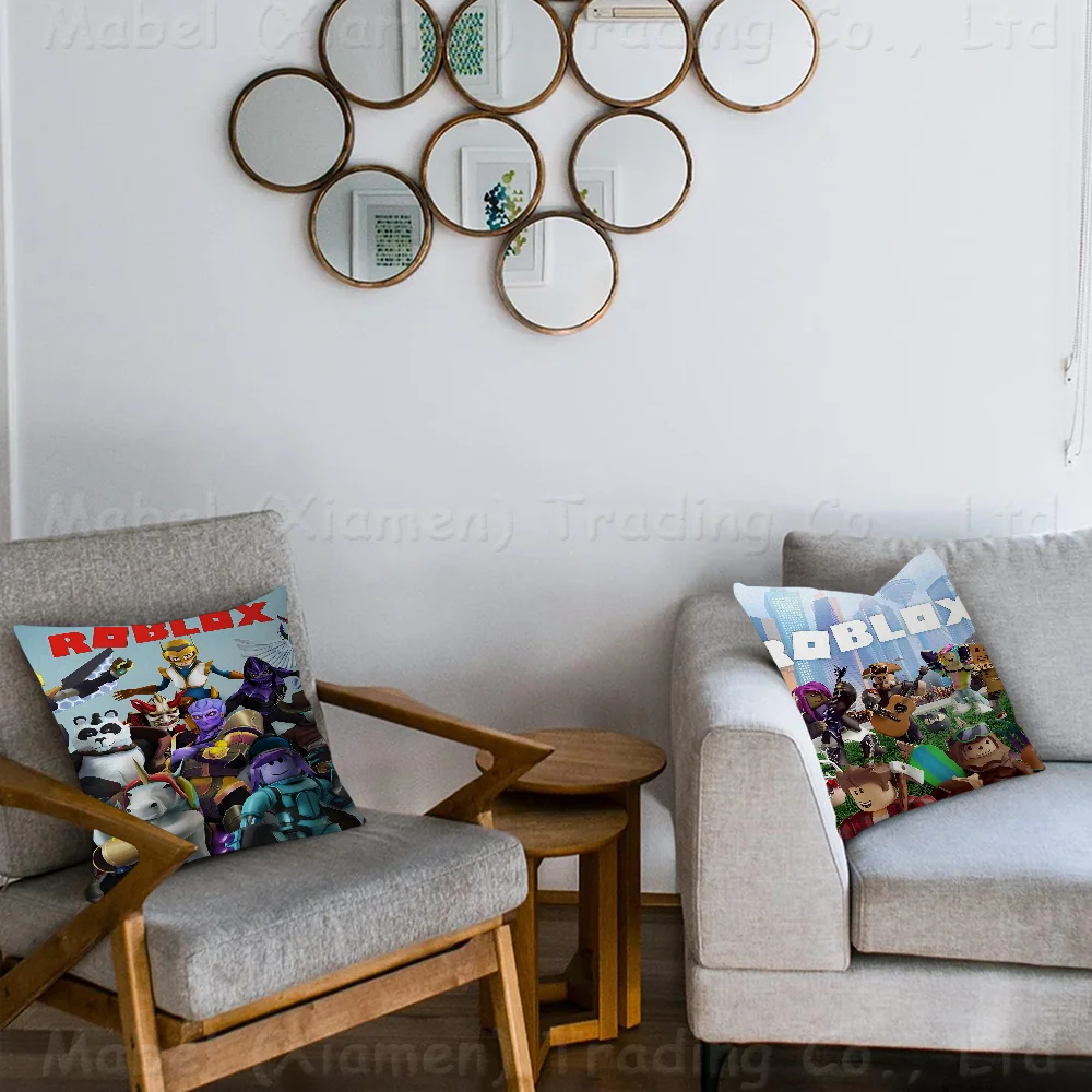 Sandbox Game DynaBlockses R_Robloxes Personalized Picture Text Home Decorative Pillows Household Gifts 45x45cm