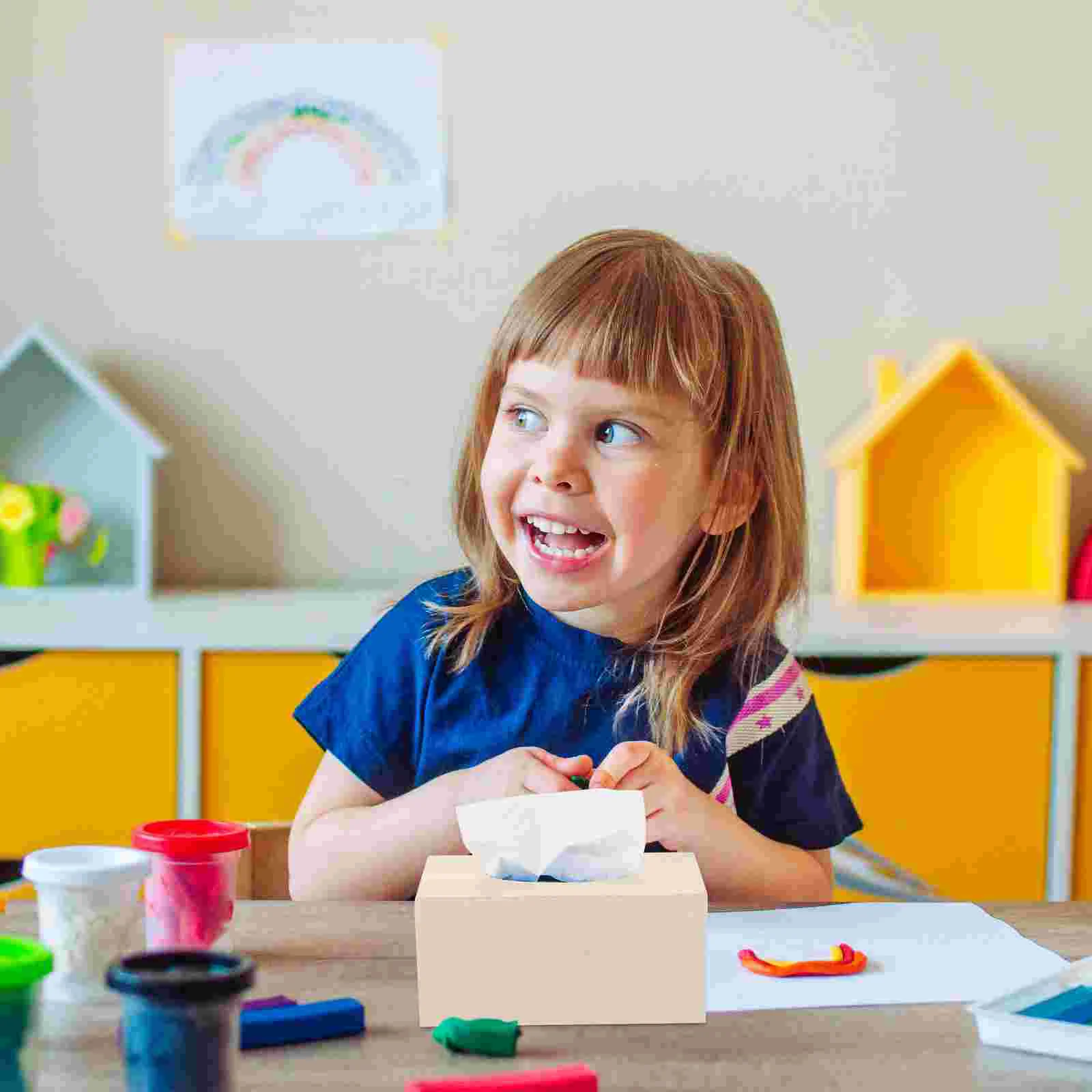 

Коробка для салфеток «сделай сам», деревянный держатель для ящиков, Детская Деревянная обложка, прямоугольная незаконченная винтажная туа...