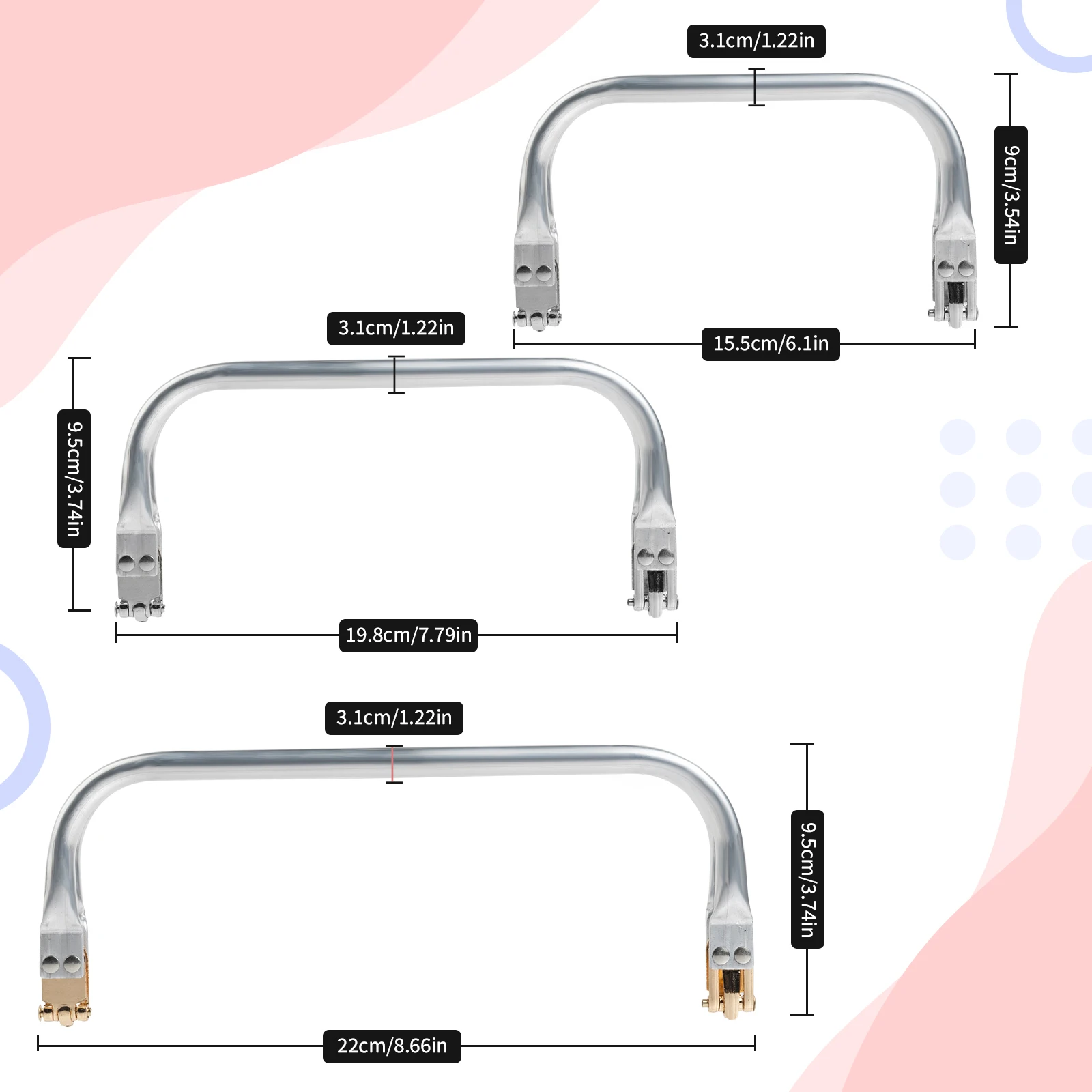 Рамка для сумки рама кошелька металлическая алюминиевая трубка аксессуары ручек