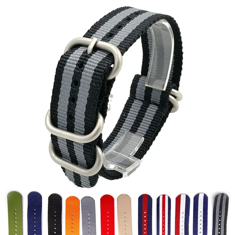 

Ремешок нейлоновый для наручных часов, Универсальный спортивный сменный Браслет в стиле 007 Джеймс Бонд, 20 мм 22 мм