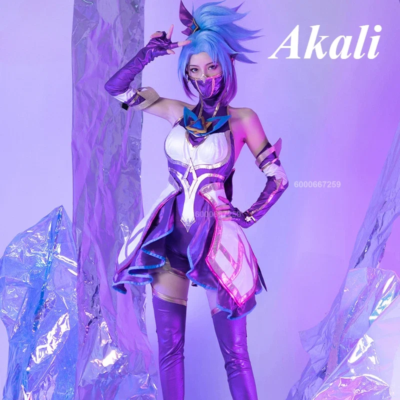 Лига Легенд/LOL Star Guardian Akali косплей костюм игры AKALI сексуальный женский наряд Fullsets