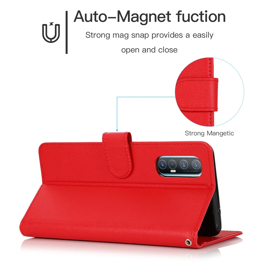 Wallet Leather Case For OPPO Find X5 Lite X5 Pro X3 Lite X2 Reno 8 Pro 7 5 Lite A96 A77 A57 A37 A16 Realme 9i 9 Pro 8i C30 C25Y