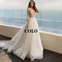 vintage backless wedding dresses shiny lace boho bride dress vestido de noiva 2021 beach wedding gowns custom made