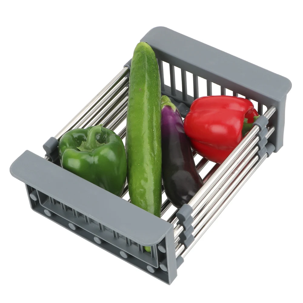 

Телескопическая стойка для хранения раковины, кухонный Органайзер из нержавеющей стали, сушилка для посуды, регулируемая сушилка для раков...