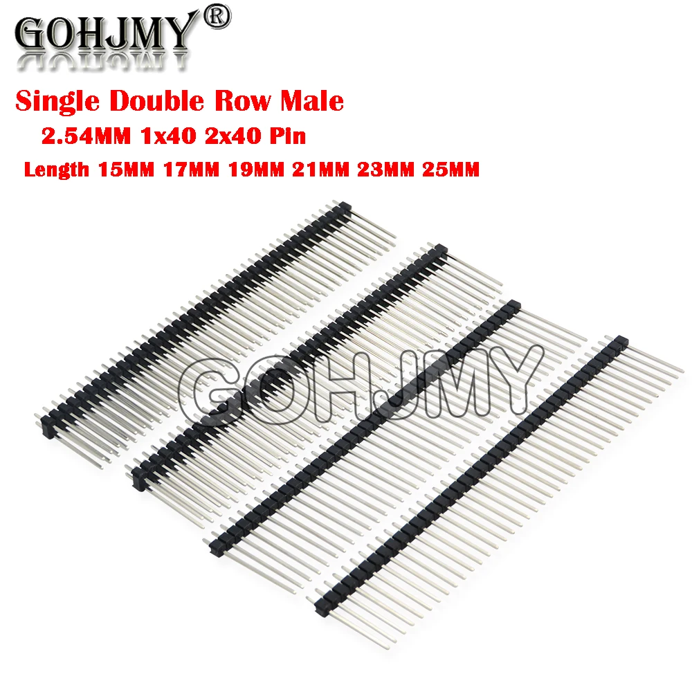 10 шт., двухрядные штырьковые разъёмы для Arduino, 2,54 мм, Длина 15-25 мм