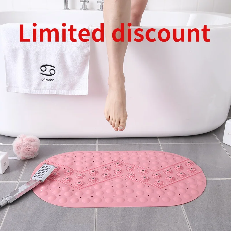 

Toilet Anti Slip Floor Mat Door Mat Shower Room Bathtub Foot Mat Household Magnet Massage PVC Bathroom Anti Slip Mat