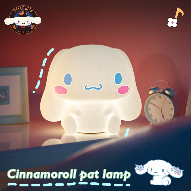 

Забавный ночной Светильник Cinnamoroll, ночник для спальни, силикагелевый светильник для сна, мягкий светильник для защиты глаз, настольная ламп...