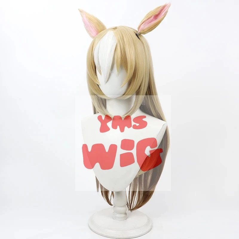 Umamusume Pretty Derby Durandal Косплей Парик с Ушками Желтый Коричневый Термостойкие
